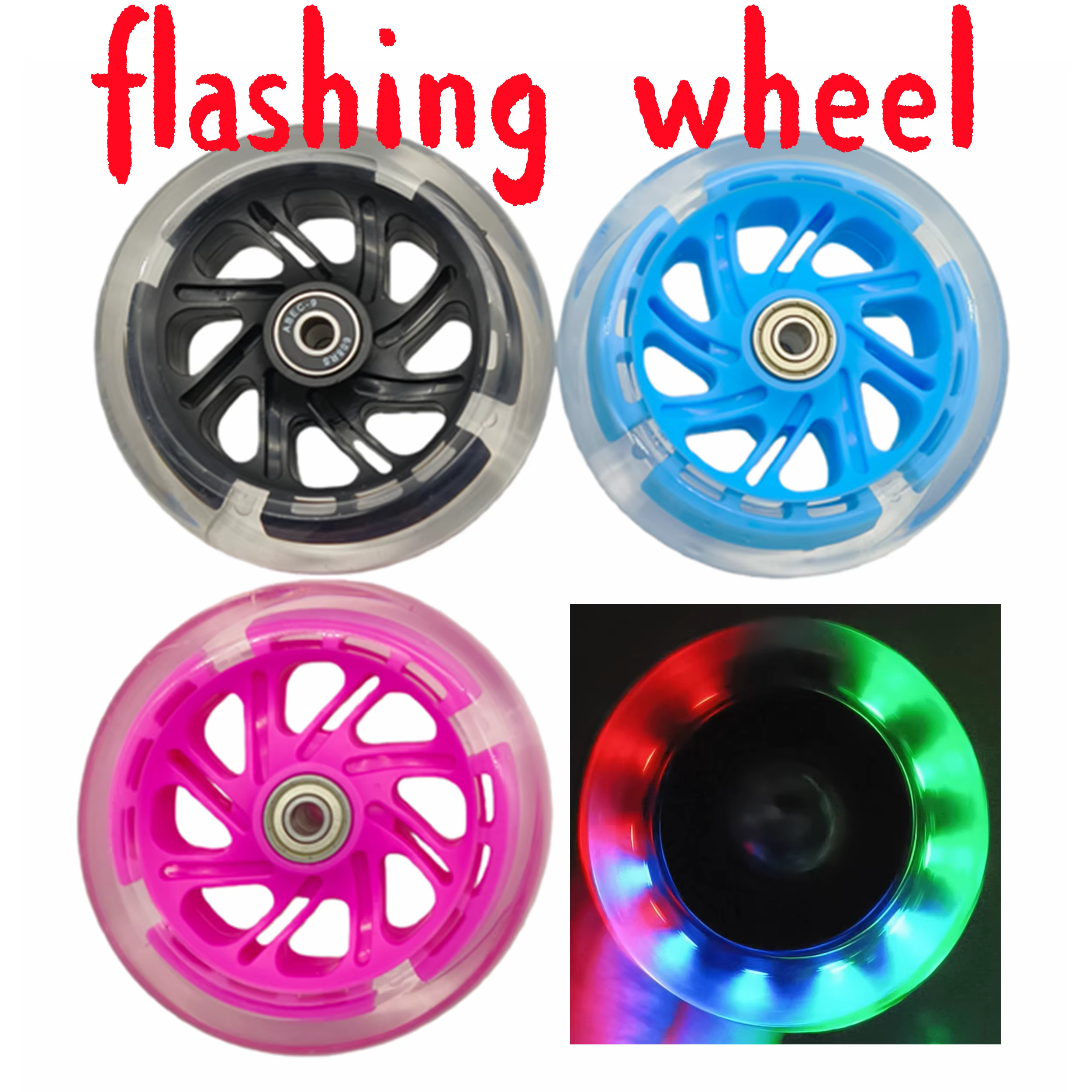 Roue de Scooter led clignotant, matériau PU 120x30mm 80x24mm, 2 roues/lot