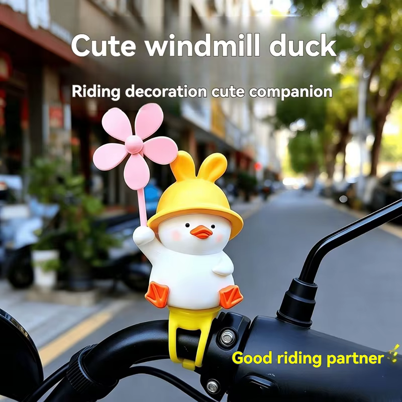 Adorable accessoire de vélo électrique en forme de canard jaune - Décoration