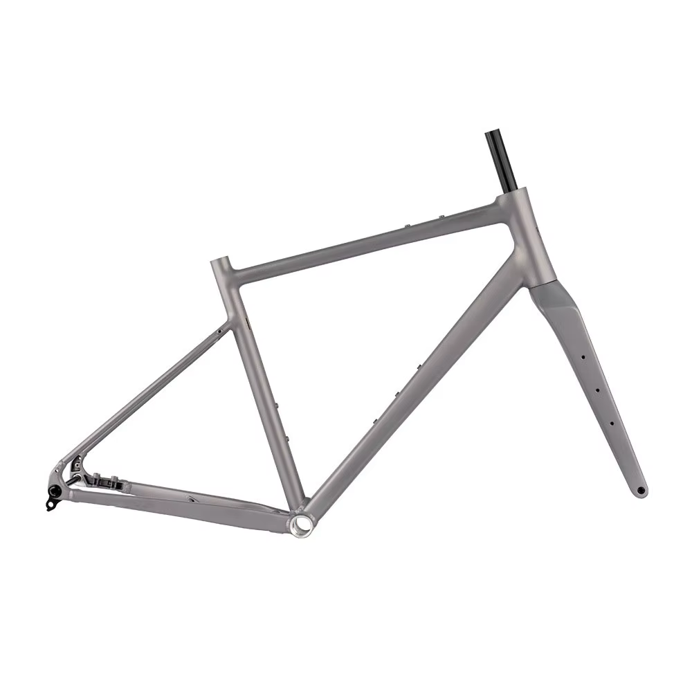 Cadre de vélo de route en aluminium GRAVEL-G2 MAX 700C sans logo 2026 avec fourche en fibre de carbone et dérailleur