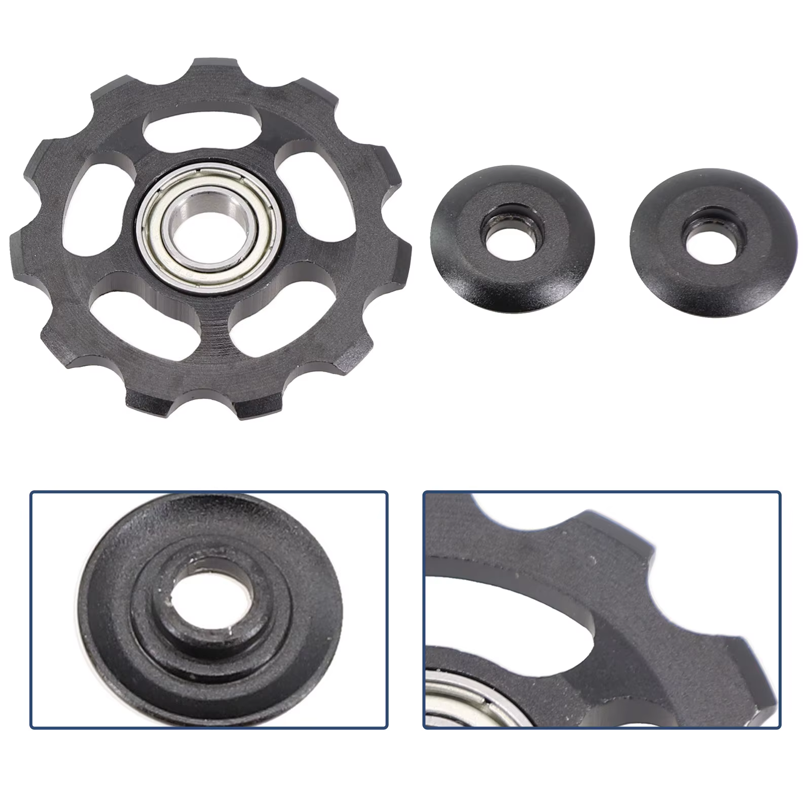 Roue de dérailleur arrière de vélo en alliage d'aluminium 11T pour VTT et vélo de route