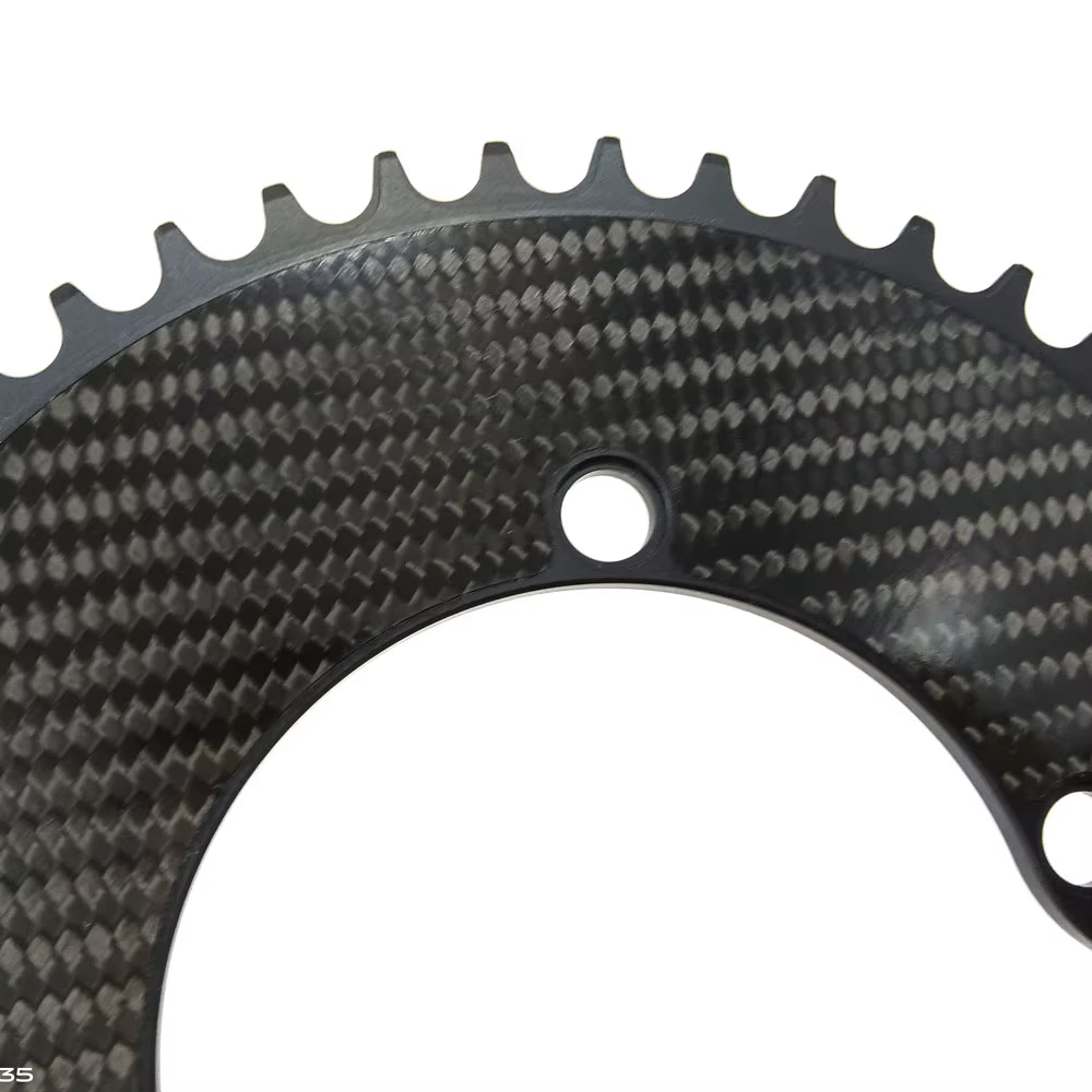 LEESE plateau unique 110 BCD-4Bults pour vélo de route/Graclé 46T 48T 50T 52T combinaison de fibres de carbone boucles