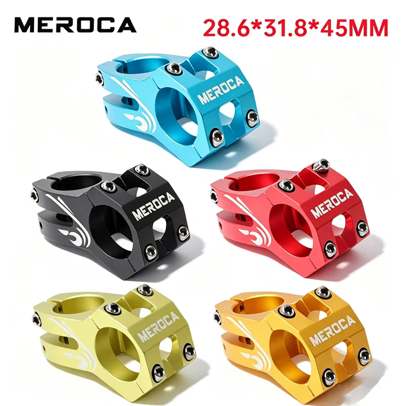 Potence de vélo MEROCA 45 mm, potence courte creuse, 28,6*31,8 mm, noir, rouge, or, bleu, pour vélo de montagne et vélo de route