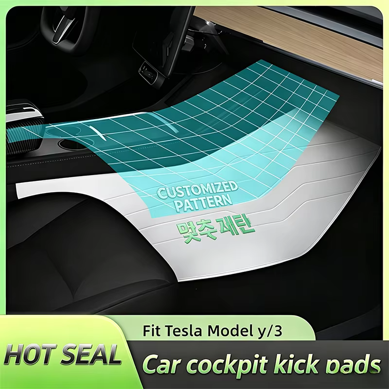 Pour Tesla Model Y/YL Juniper, accessoires de décoration intérieure, protections, tapis en cuir blanc Model 3 Highland, 2 pièces, cockpit, 2 côtés