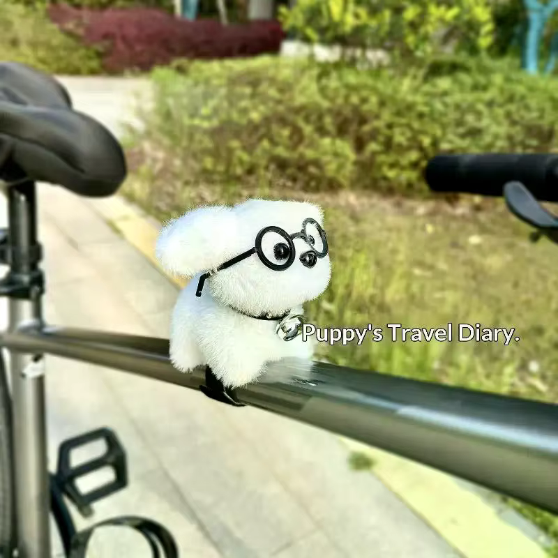 Pendentif décoratif chiot mignon pour guidon de vélo, vélo électrique, moto, vélo de route