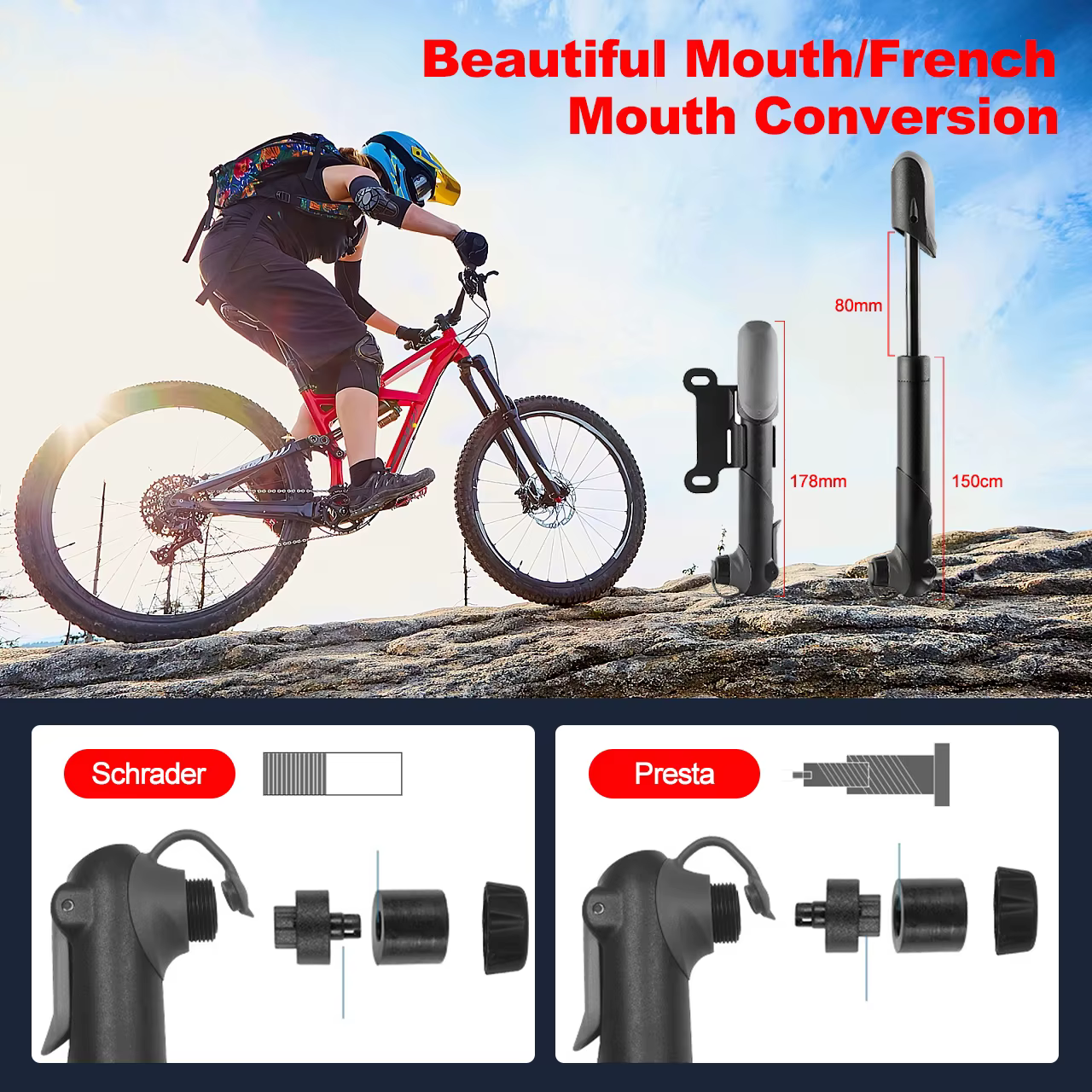 Pompe à vélo Portable Mini
