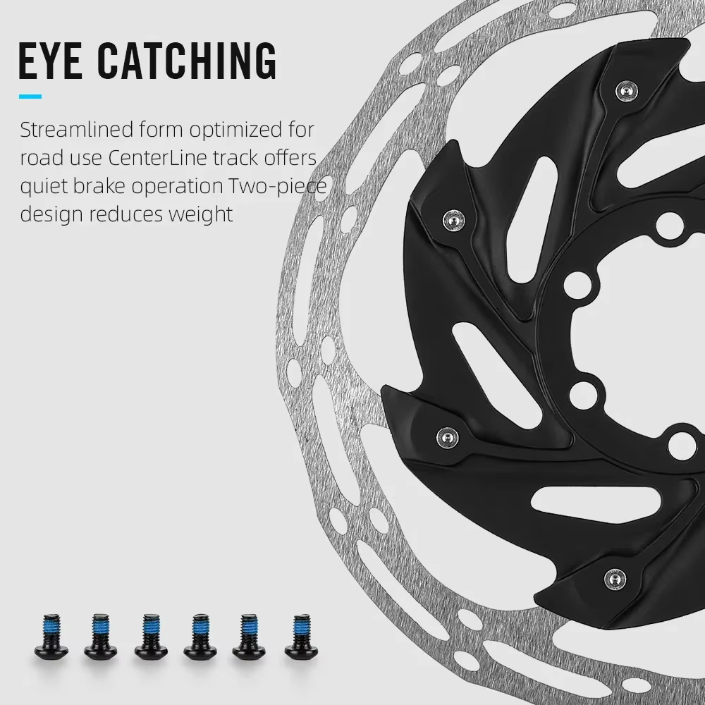 RYET Rotors de frein de vélo 140mm/160mm 6 boulons et verrouillage central
