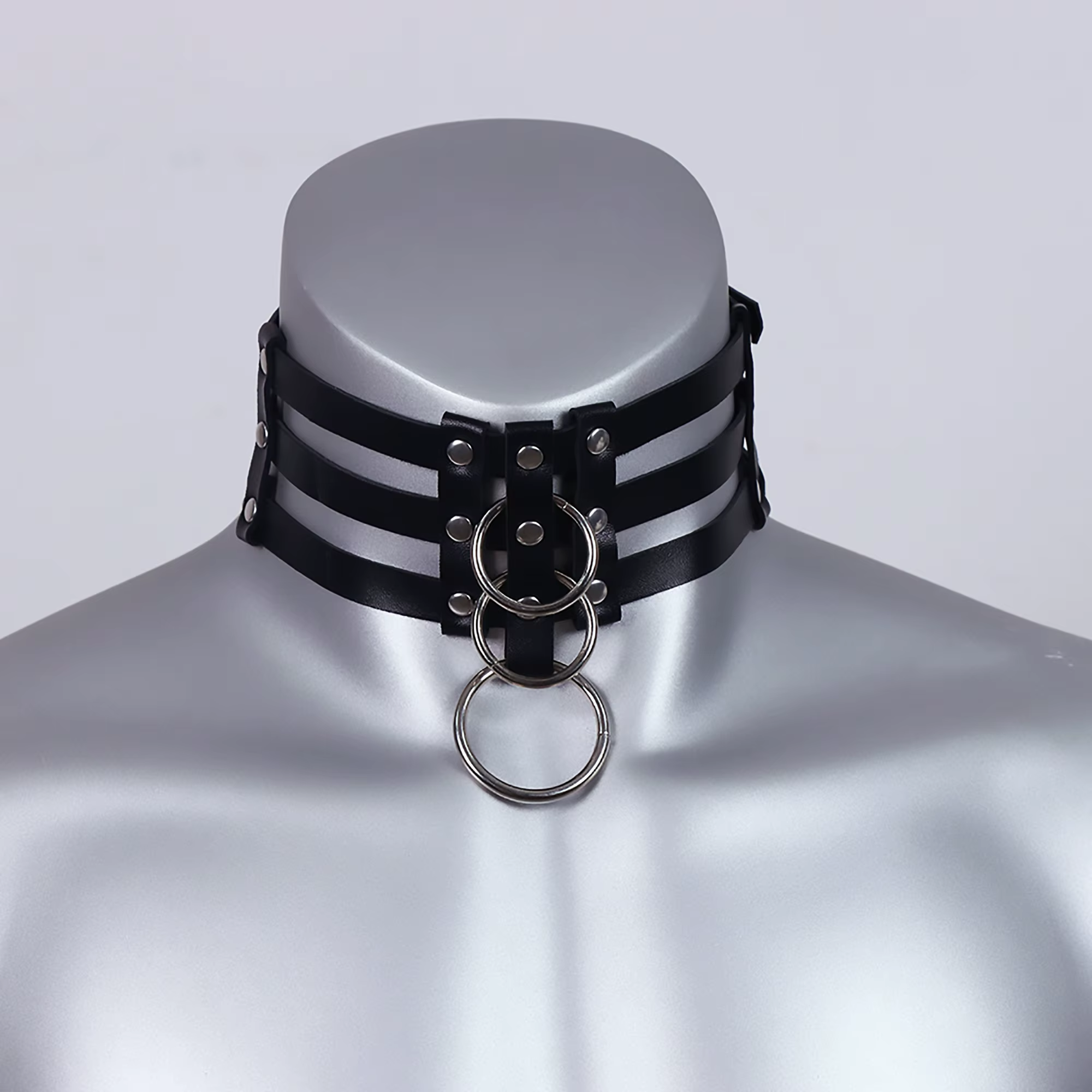 Collier ras du cou gothique ajustable en cuir PU avec clous métalliques pour le quotidien, les fêtes, les célébrations, accessoire de fête
