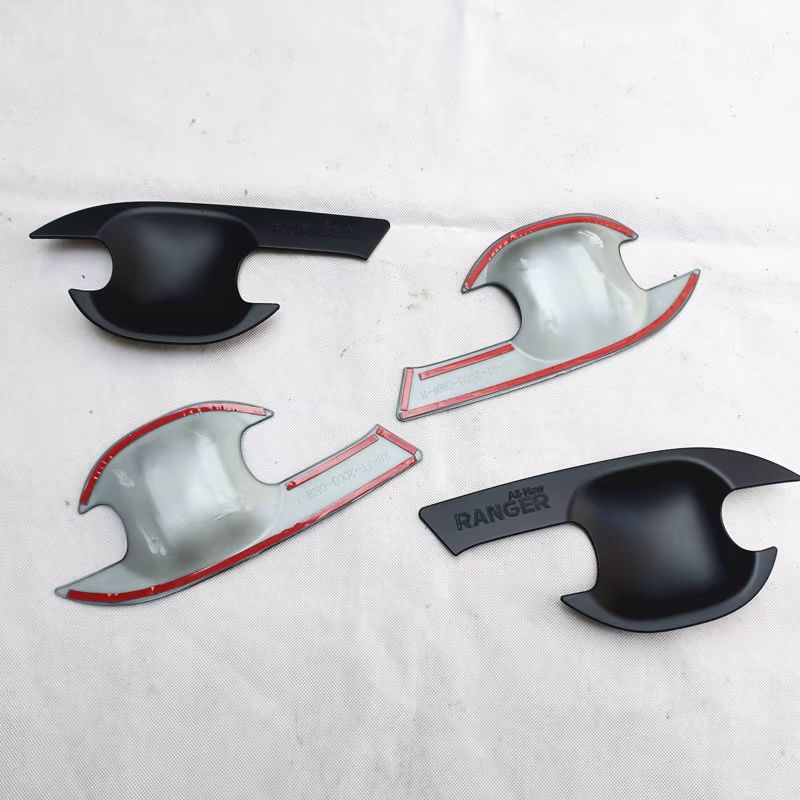Couvercle de bol de poignée de porte en plastique chromé noir, accessoires pour Ford Ranger T6 2011 2013 2016 2017 2018 2019 2020 2021