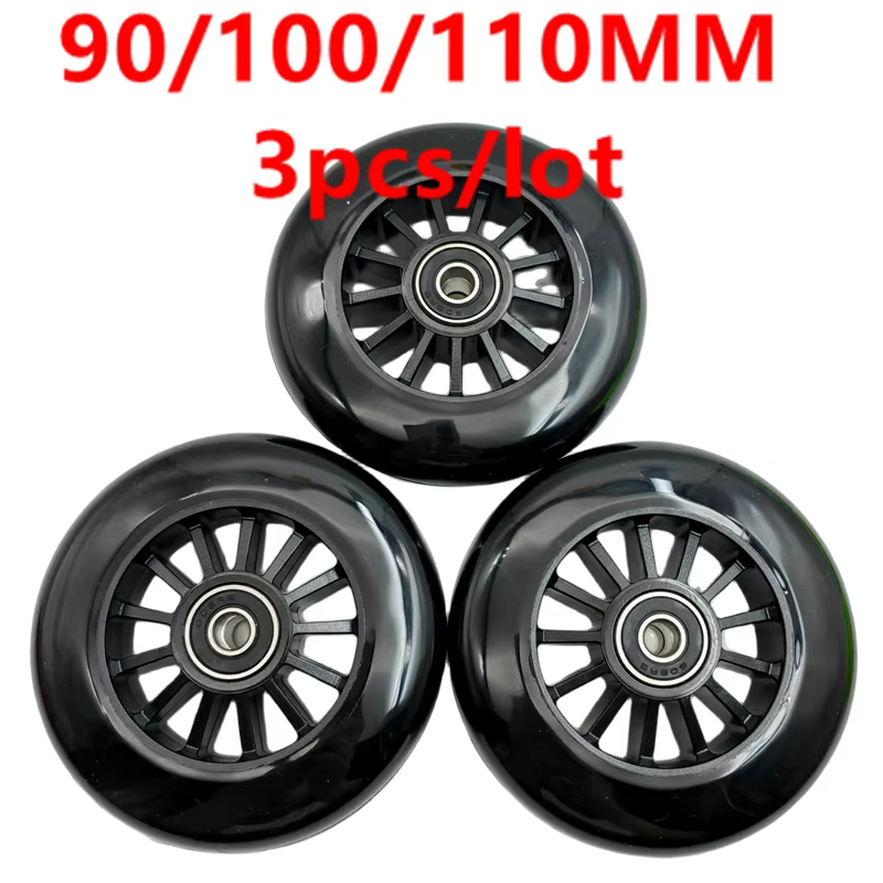 Roues de trottinette 90mm 100mm 110mm 85A avec roulements 3 roues/lot