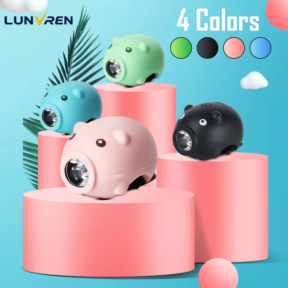 Lampe de guidon de vélo cochon de dessin animé mignon