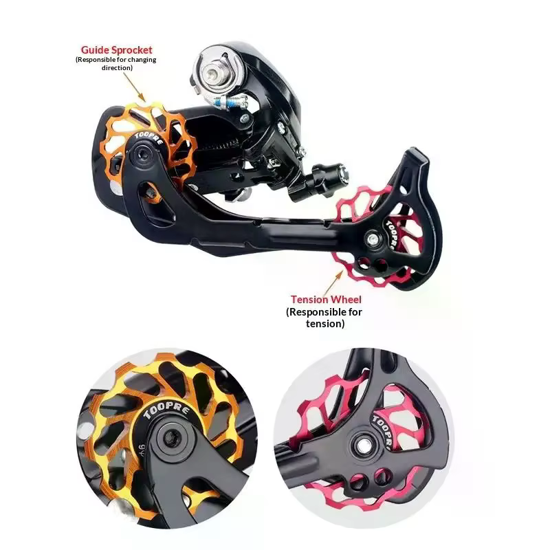 Roue de guidage de dérailleur arrière de vélo 11T 13T en alliage d'aluminium