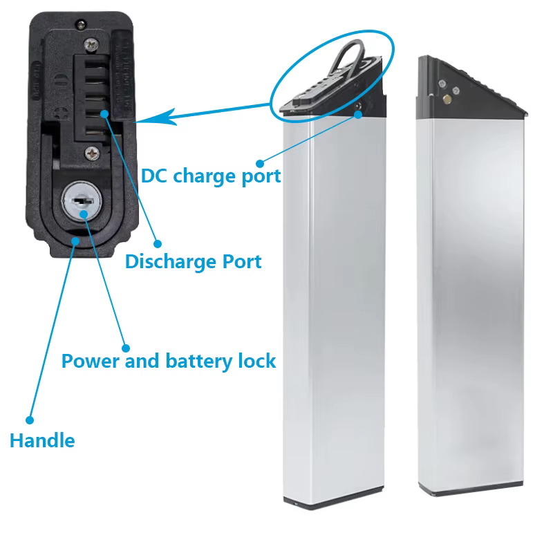 Batterie de vélo électrique pliante intégrée 36v 48v 10ah 12ah 14ah 17.5ah