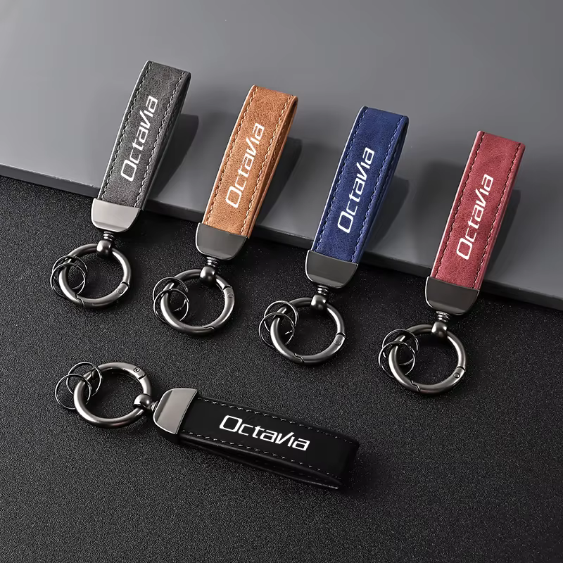 Porte-clés en cuir pour voiture, accessoires pour Skoda Octavia Fabia Rapid Superb Kodiaq Scala Karoq Citigo Kamiq Roomster Enyaq