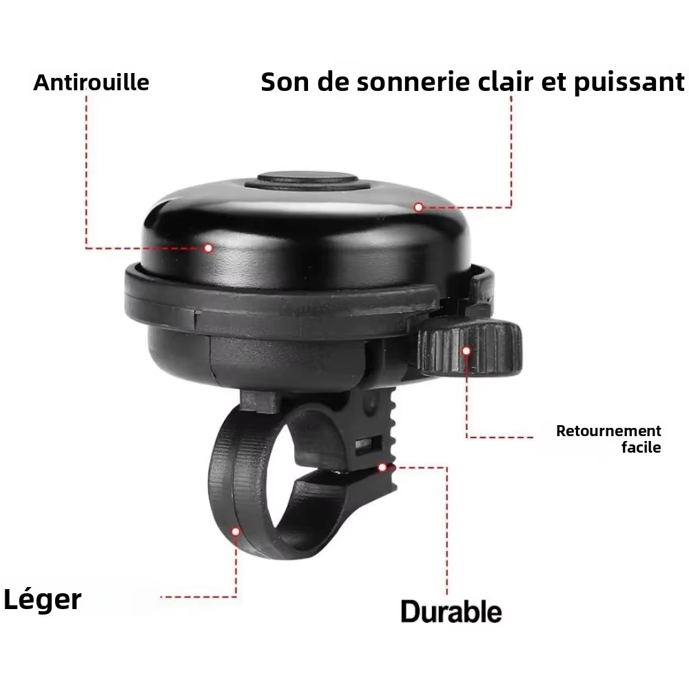 Sonnette de vélo, sonnette de vélo en aluminium