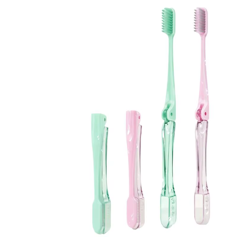 Brosse à dents pliable de voyage, mini, portable, à poils doux et moyens, design pratique pour le camping, accessoires de salle de bain, cadeau