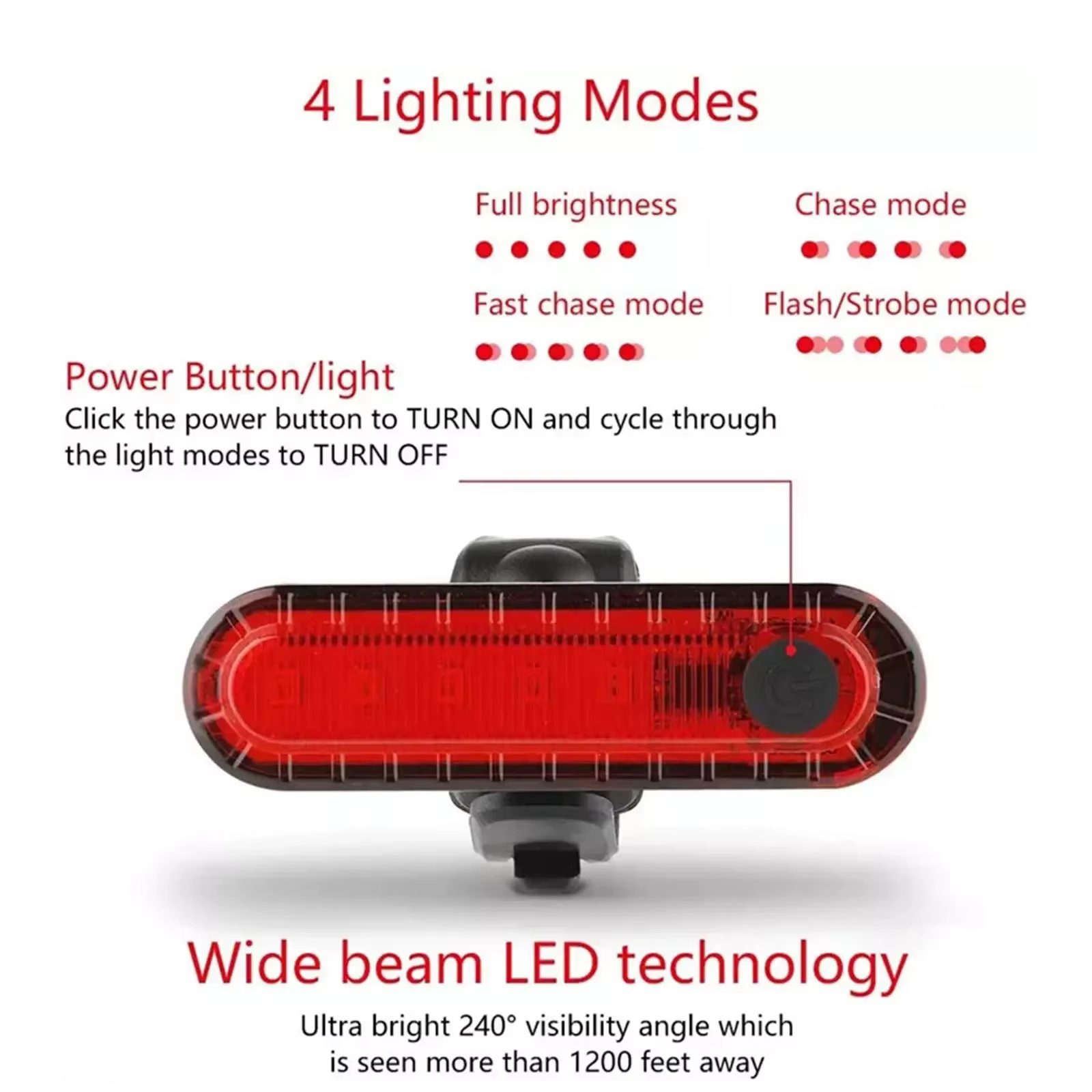 Enquêter arrière rouge ultra lumineux pour vélo