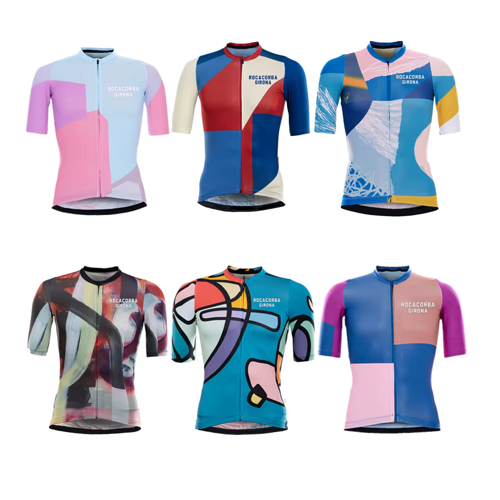 Rocacorba-Maillot de cyclisme de l'équipe Girona pour homme, vêtements de vélo respirants, vêtements à manches courtes, vêtements de VTT, Lesslot