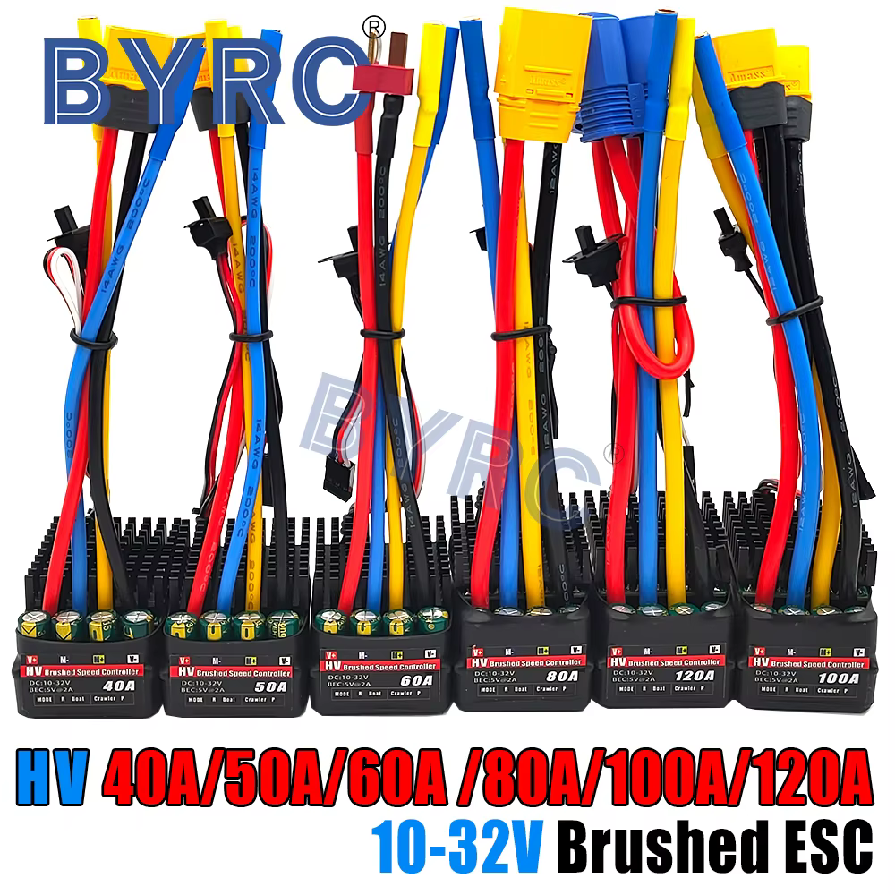 Contrôleur de vitesse électronique (ESC) brossé HV 40/50/60/80/100/120A