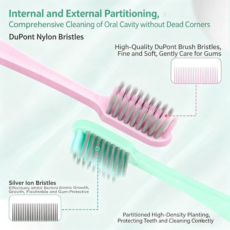 Brosse à dents pliable de voyage, mini, portable, à poils doux et moyens, design pratique pour le camping, accessoires de salle de bain, cadeau