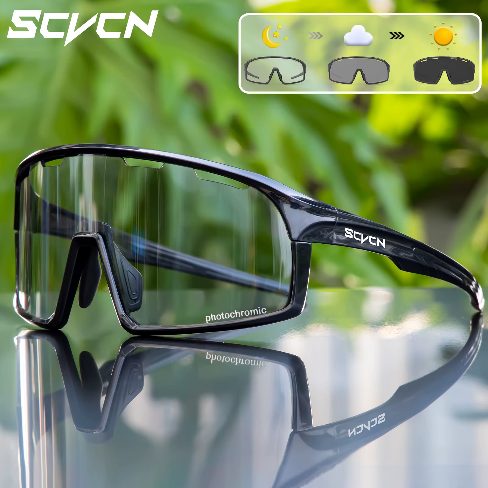 SCVCN lunettes de soleil de cyclisme photochromiques