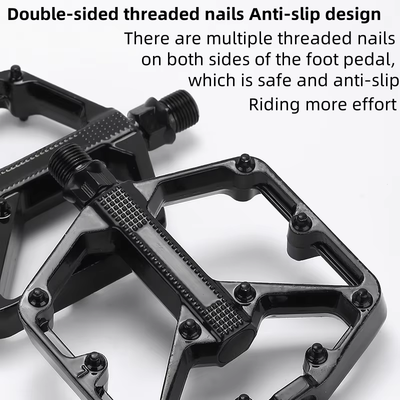 Chemin de pédale de vélo Ultra léger antidérapant en alliage d'aluminium noir adapté aux vélos de montagne BMX