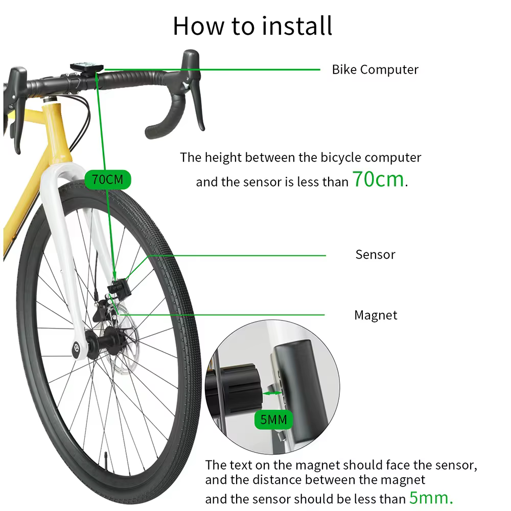 Ordinateur de vélo sans fil avec grand écran