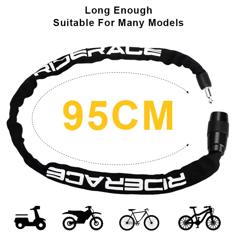 RIDERACE Verrou de Chaîne De Vélo Portable Anti-vol Haute Sécurité VTT Vtt