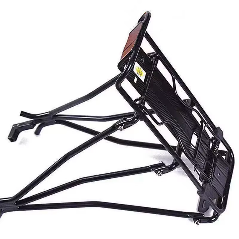Porte-bagages arrière de vélo en aluminium noir