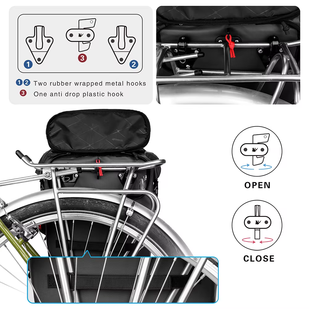 Sacoche et sacoche de vélo Rhinowalk 100% entièrement imperméables