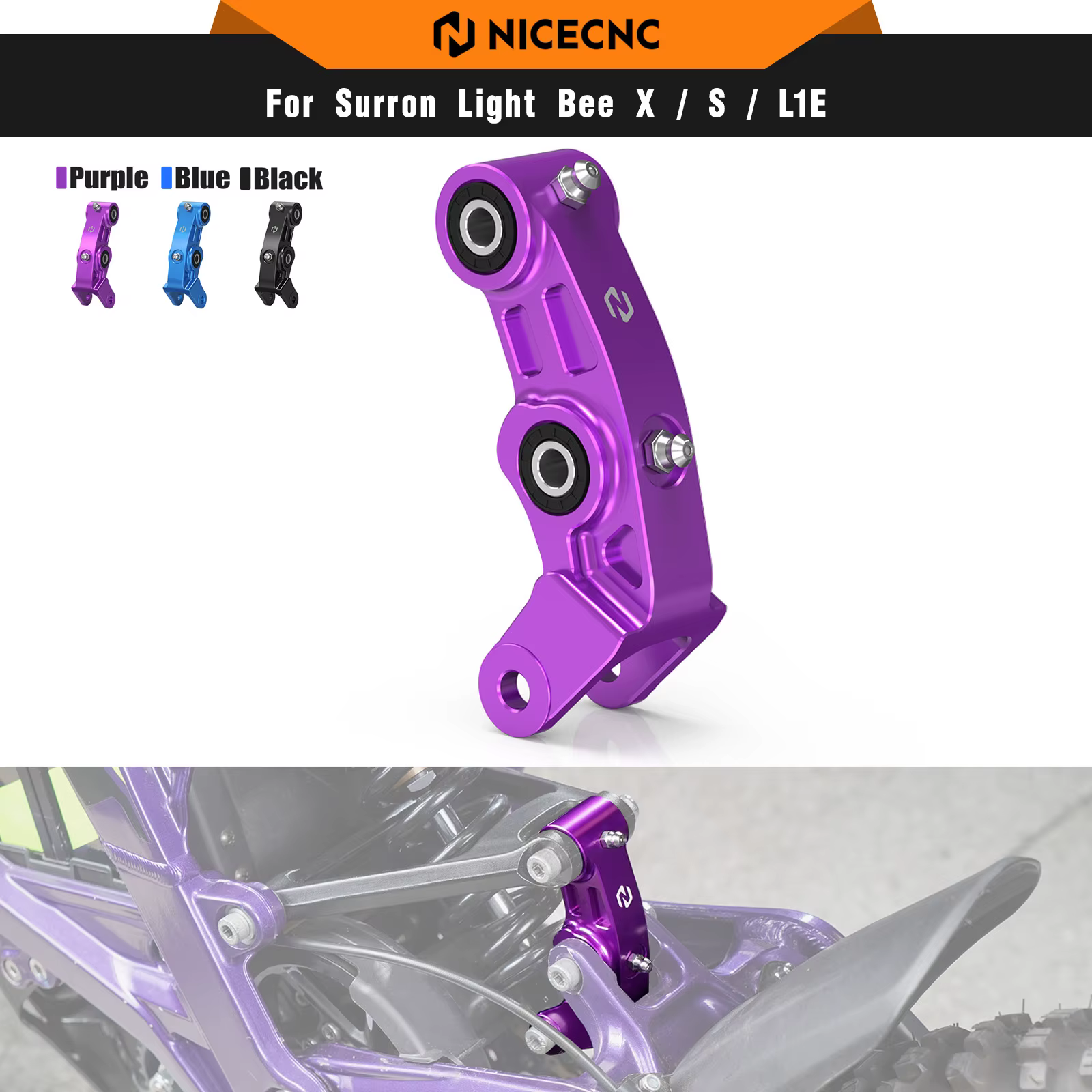NICECNC pour Surron light bee X S L1E vélo de saleté électrique 0.75 "/20MM hauteur Suspension arrière liaison pour Segway X160 X260 2024 2025