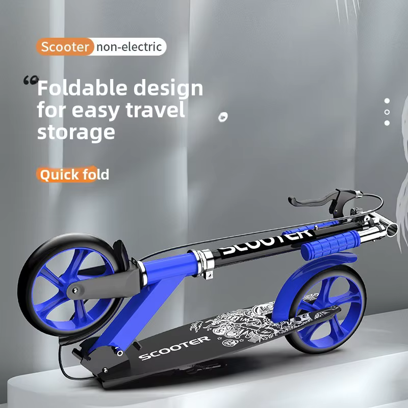 Trottinette Urbaine à Deux Roues Pliable avec Double Freinage pour Adultes et Enfants