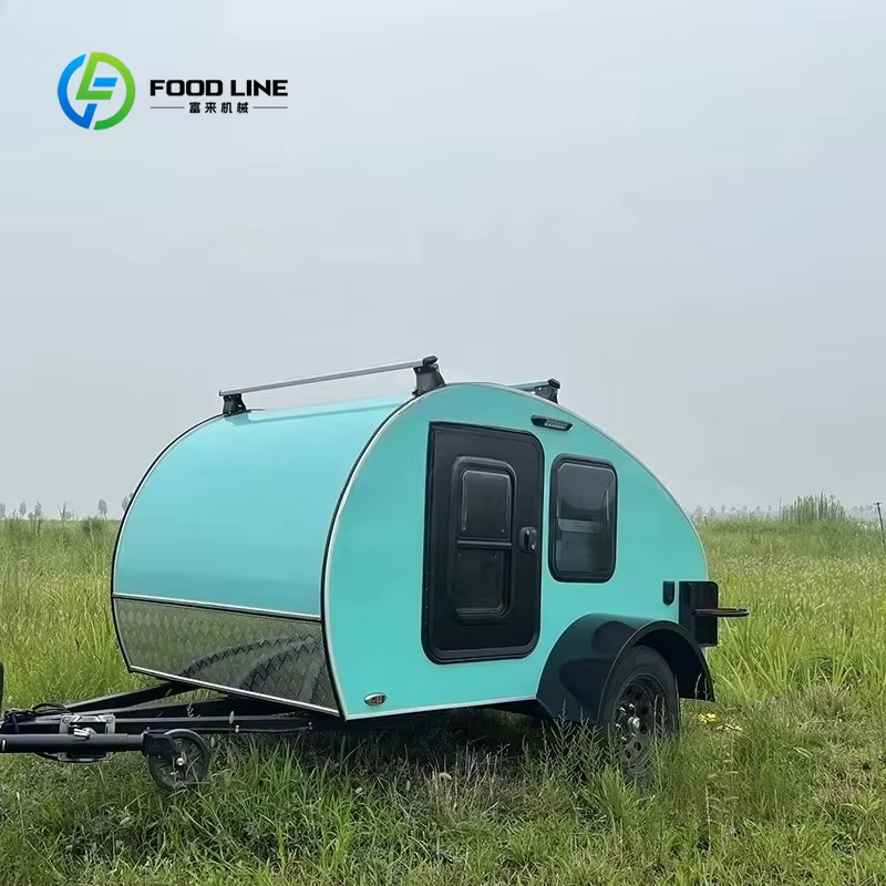 Caravane de voyage compacte personnalisée de haute qualité avec sacs de rangement, design robuste, pour voyages en camping, qualité supérieure