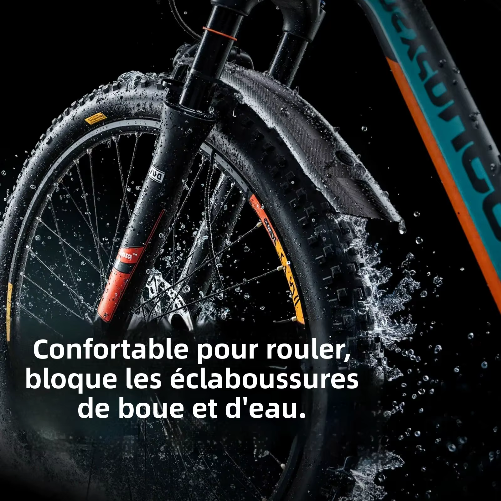 Garde-boue de vélo large et étendu réglable à dégagement rapide