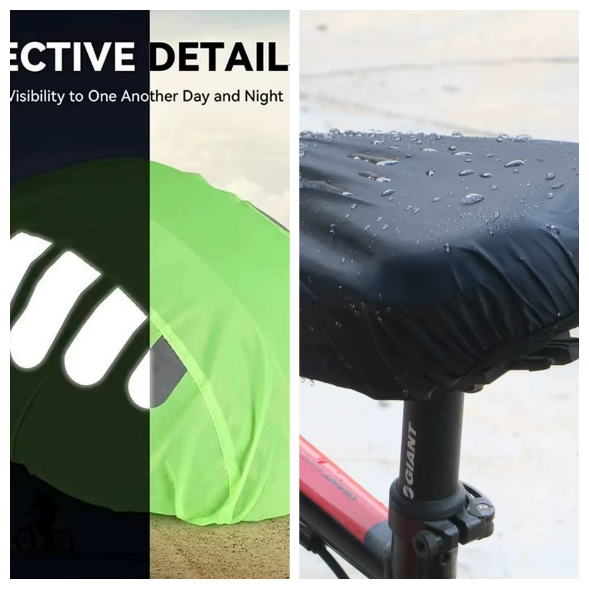 Housse de protection contre la pluie pour casques de vélo avec bandes réfléchissantes