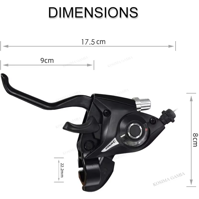 Manettes de vitesse et leviers de frein de vélo 3 x 7/8 21/24 vitesses avec indicateur