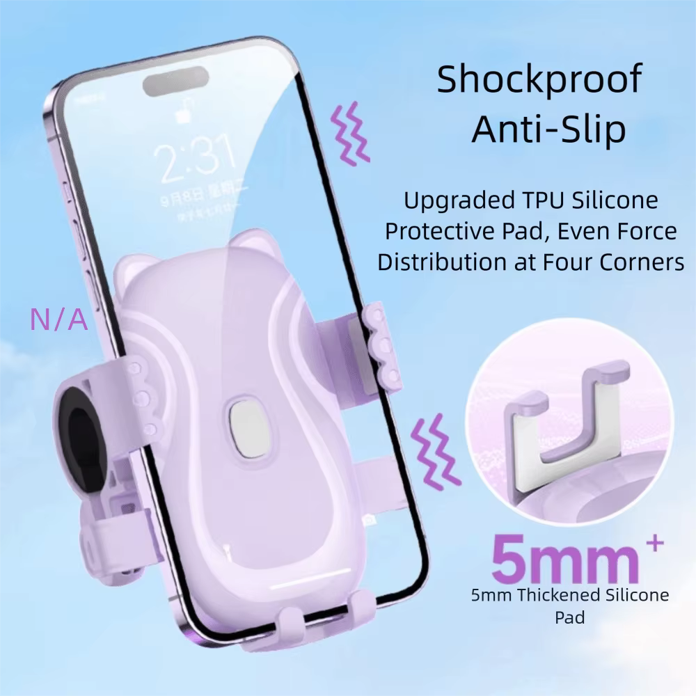 Support de téléphone pour vélo anti-vibrations 360° °