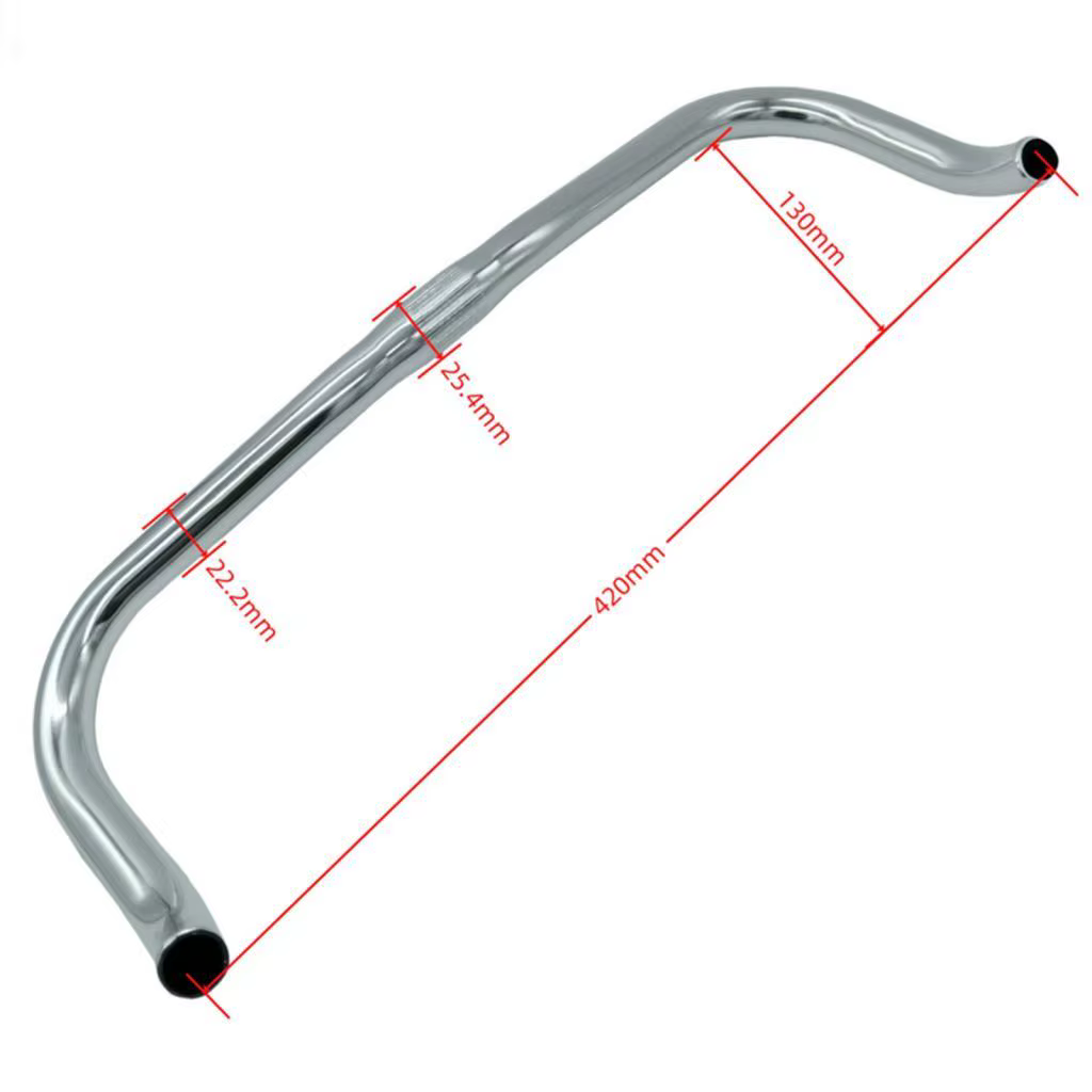 Guidon de vélo de route de 420mm, barre courbée, barre de bullhorn, accessoires de cyclisme, tige en alliage d'aluminium