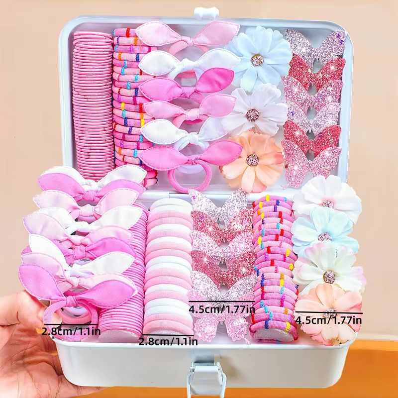 Ensemble d'accessoires pour la Saint-Valentin rose 190 pièces |   Comprend un nœud, des fleurs et des motifs de fleurs artificielles |   Parfait pour la Saint-Valentin.