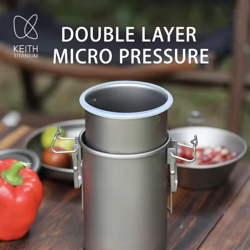Casserole en titane Keith pour le camping Ti6300, cuisinière multifonctionnelle sans plastique, 900 ml, randonnée, plein air