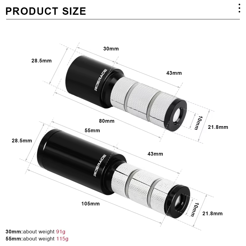 Extension de hauteur de tige de guidon de vélo 1-1/8 "(28.6mm)