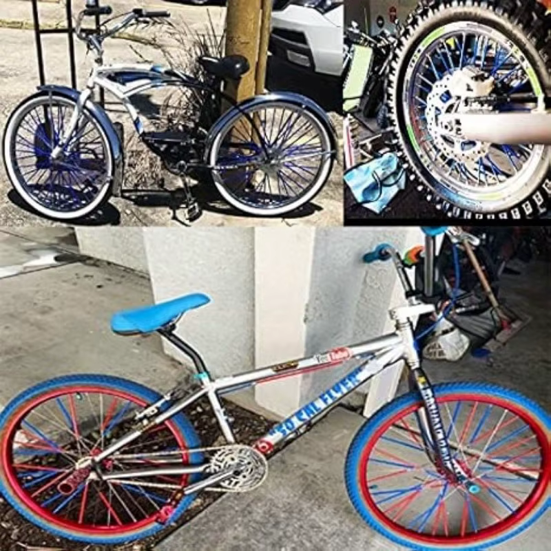 72 pièces couverture de rayon de vélo de Moto protecteur de peau rayons de jante de roue couvertures de protection