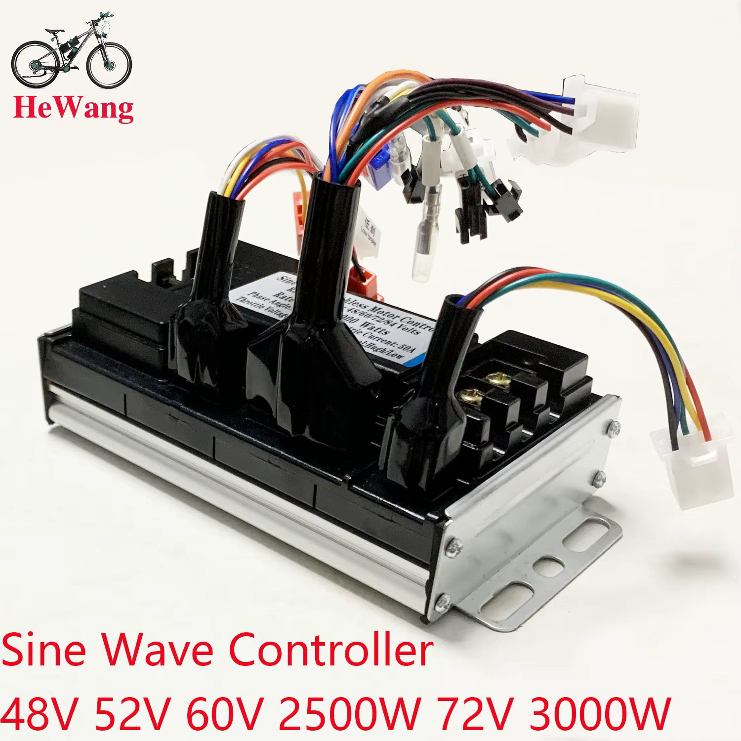 Contrôleur à Onde Sinusoïdale 3 Modes 48V 52V 60V 72V 2000W 2500W 3000W pour Moteur Brushless de Vélo Électrique