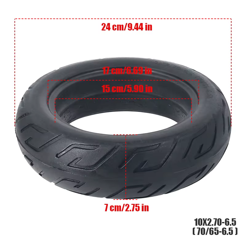 Pneu solide de 10 pouces 10x2.75-6.5 10x2.70-6.5 10x2.7570/65-6.5