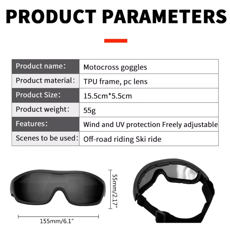 Lunettes de moto pour vélo électrique