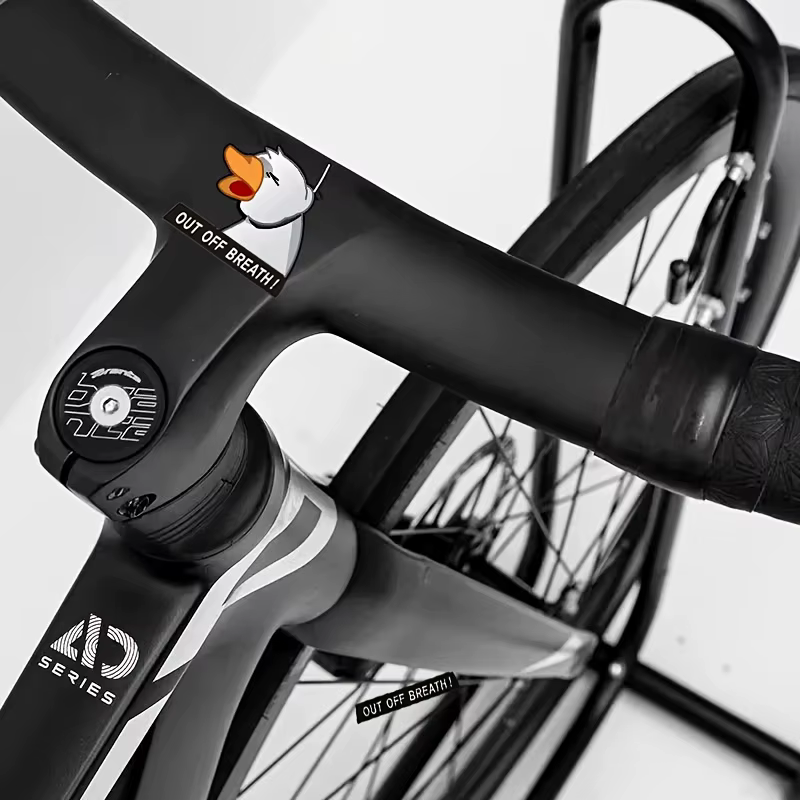 Autocollant de vélo « Funny Tired Duck "Out Of Breath" »