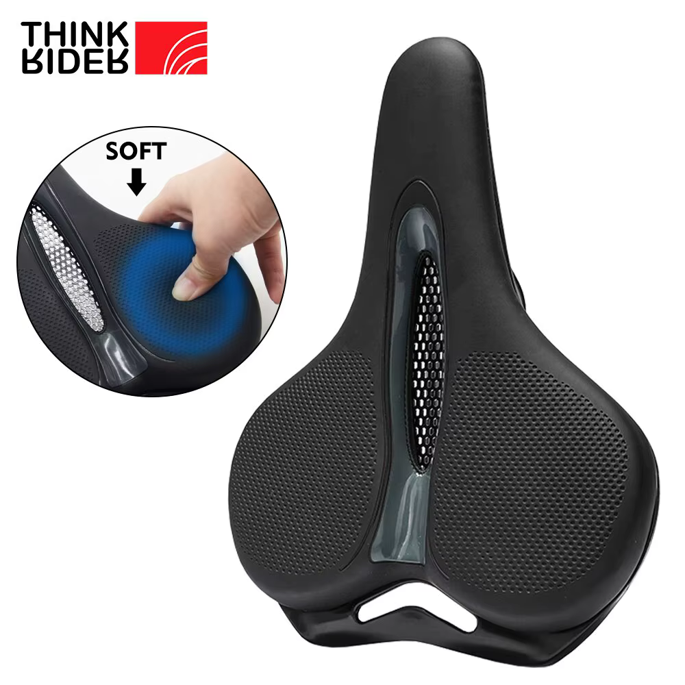 VTT Selle De Vélo Respirant Grand Butt Coussin En Cuir Surface Siège Montagne