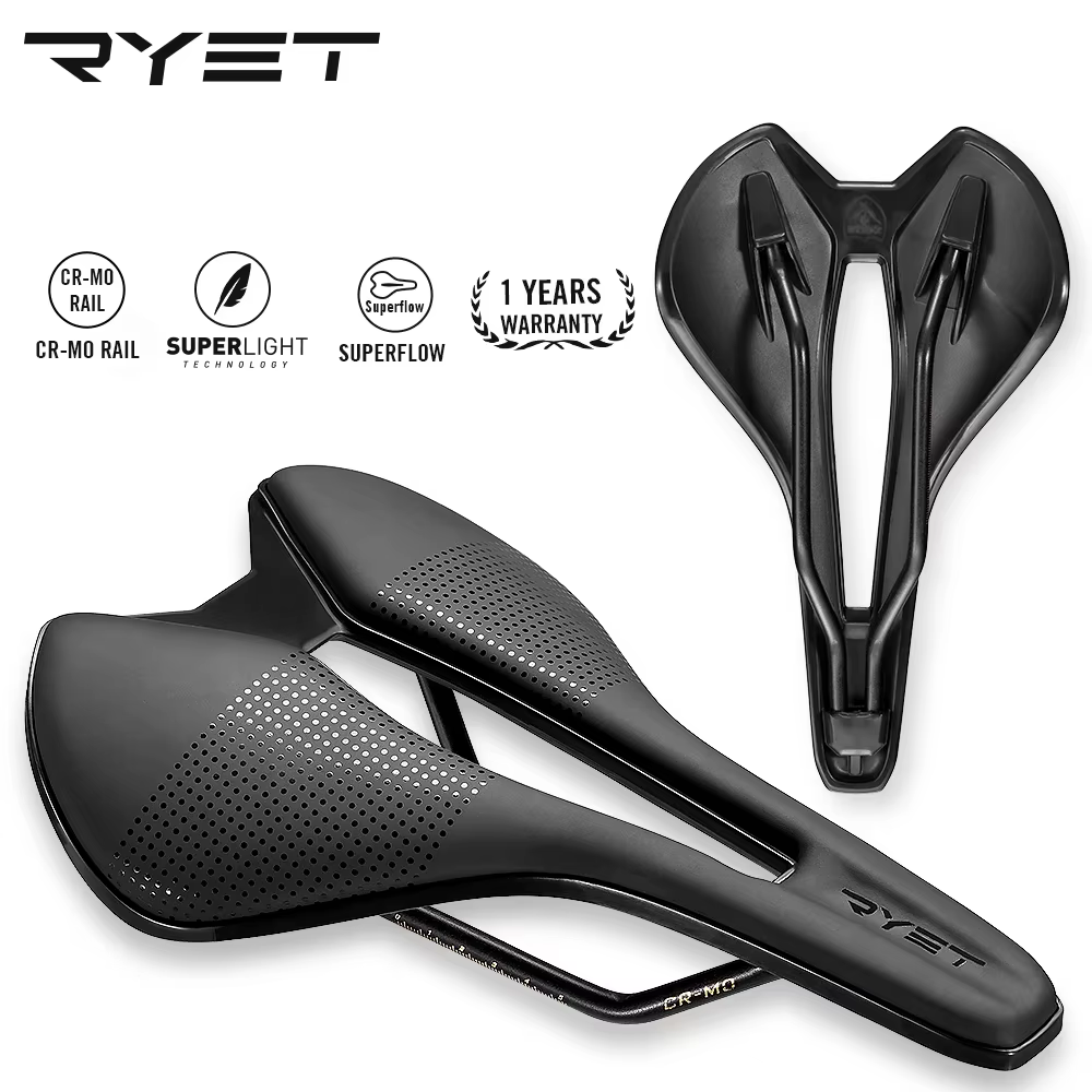Selle de vélo RYET ultralégère en cuir pour route et VTT