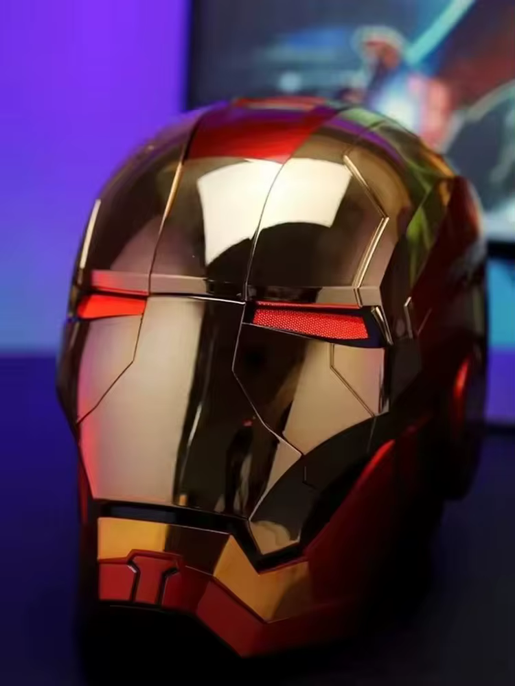 Casque Iron Man MK5 MK5 1:1 Contrôle vocal Avengers War Machine Cosplay avec lumière LED électronique Fermeture électronique Casque Iron Man Cadeau pour enfants