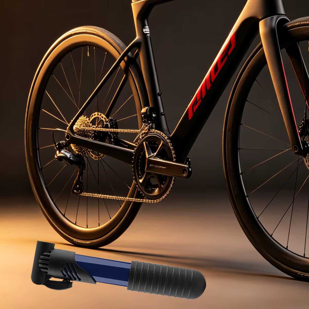Mini pompe à vélo portable avec poignée antidérapante