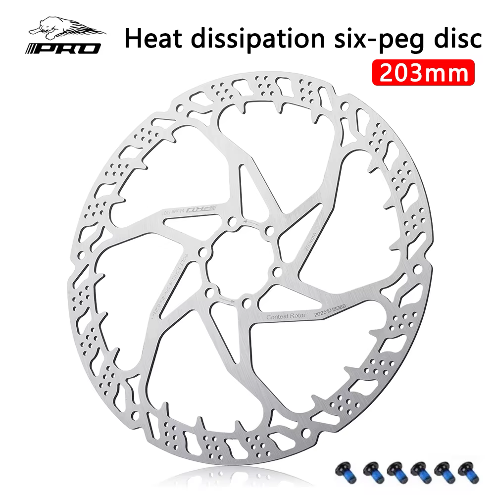 IIIPRO 203MM Rotor 6 boulons disque de frein flottant avec vis pour HD